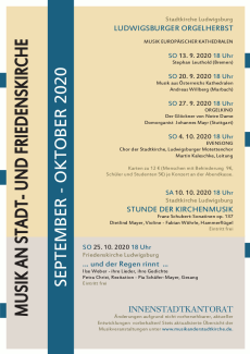 Plakat für Programm September - Oktober 2020