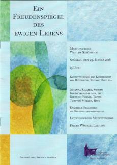 Plakat zum Konzert „Ein Freudenspiegel des ewigen Lebens” am 23.01.2016