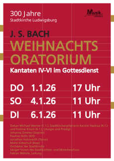 Plakat zum Weihnachtsoratorium im Januar 2026